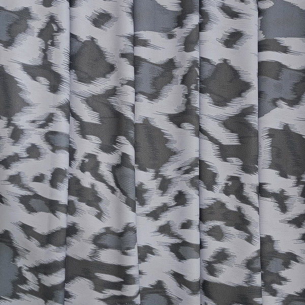 Grey & White Leopard Print On Royal Georgette RGPB36