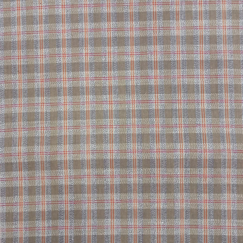 Cotton Beige & Pink Check Y/D Fabric CCYD01