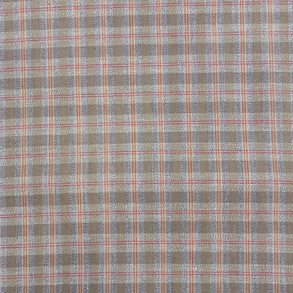 Cotton Beige & Pink Check Y/D Fabric CCYD01