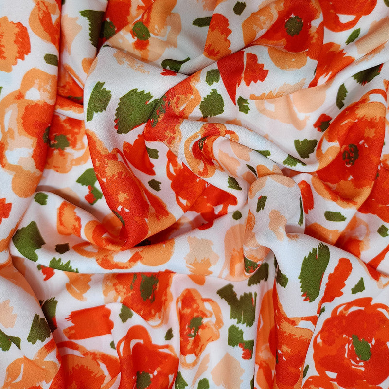 Flower Prints On Royal Georgette RGPS43