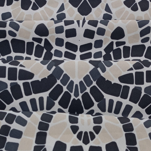 Black Dots Art Print On Royal Georgette RGPL27