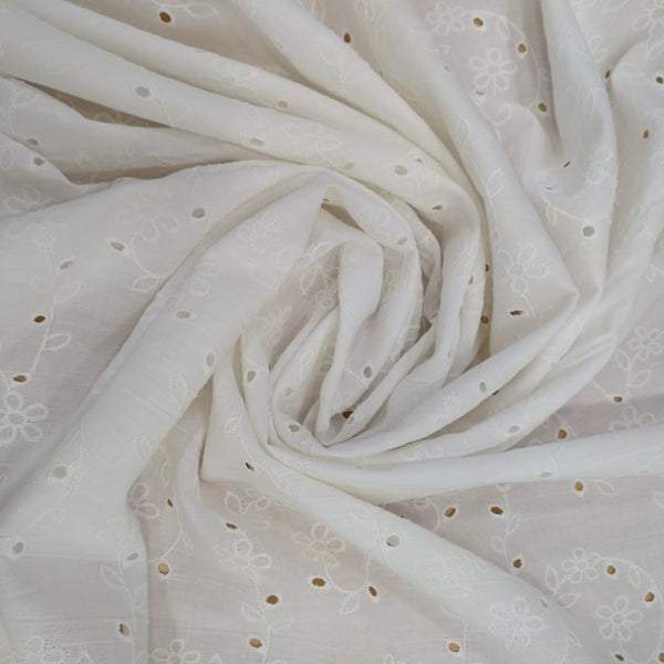 White Cotton Schiffli Embroidery#39