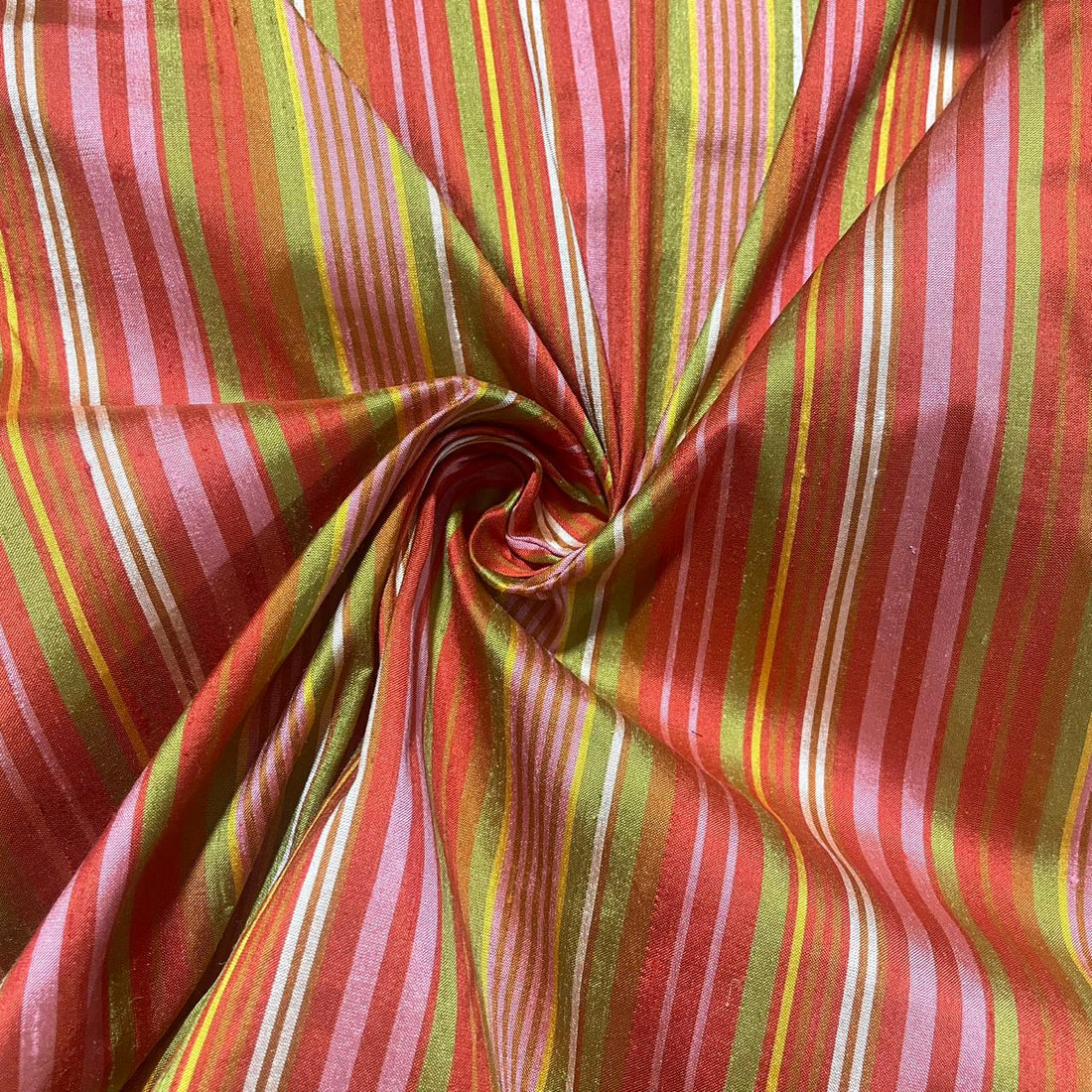 Raw Silk Dupion Multicolor Stripes
