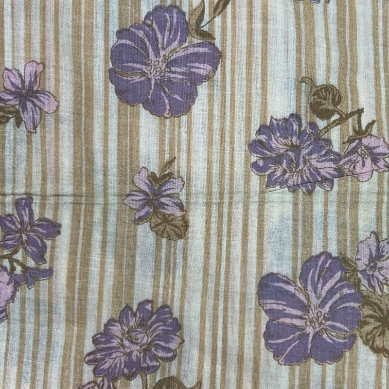 Voilet Flower Print On Cotton SFCS45