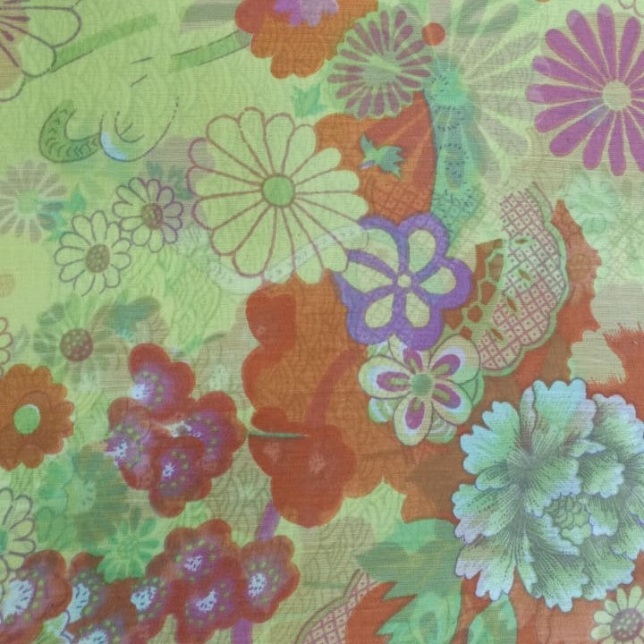 Sea Flowers Print On Poly Chiffon PCPS23