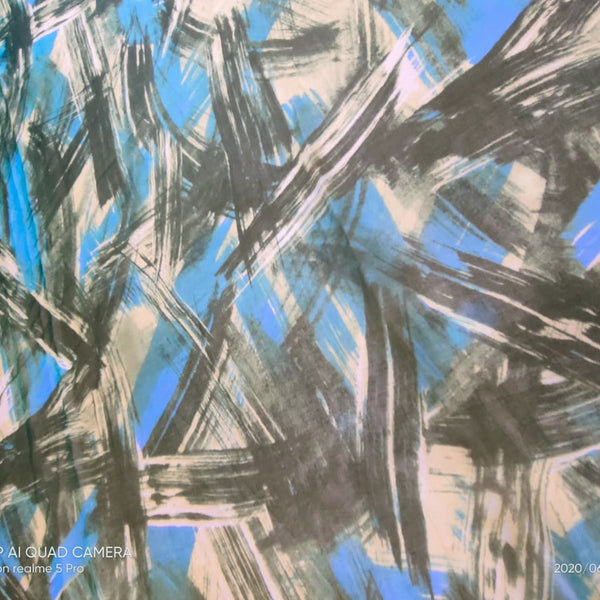 Abstract Wall Art Print On Silk Chiffon-SCPS104
