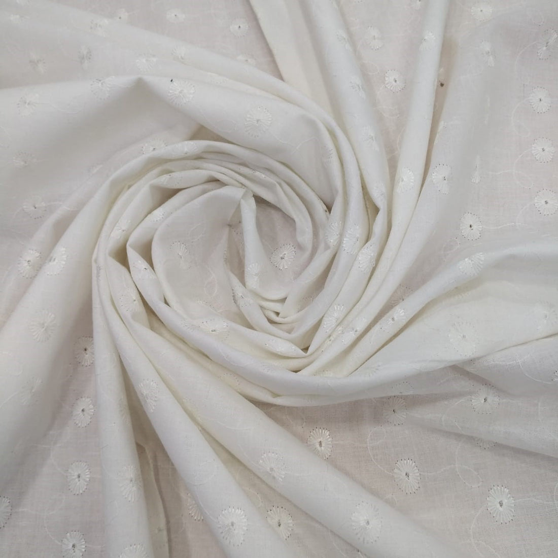 White Cotton Schiffli Embroidery#35