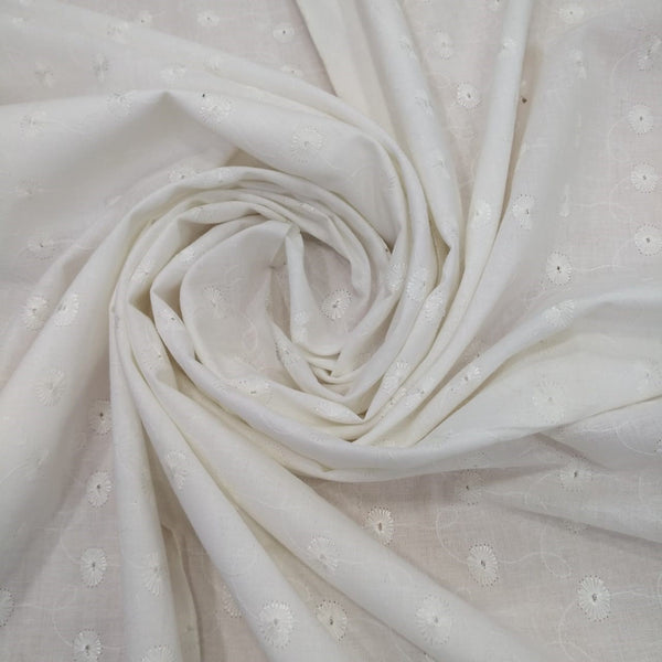 White Cotton Schiffli Embroidery#35