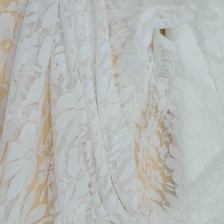 White Dyed Lace Fabric#12