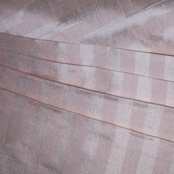 Dupion Silk -Pink & White-Stripes