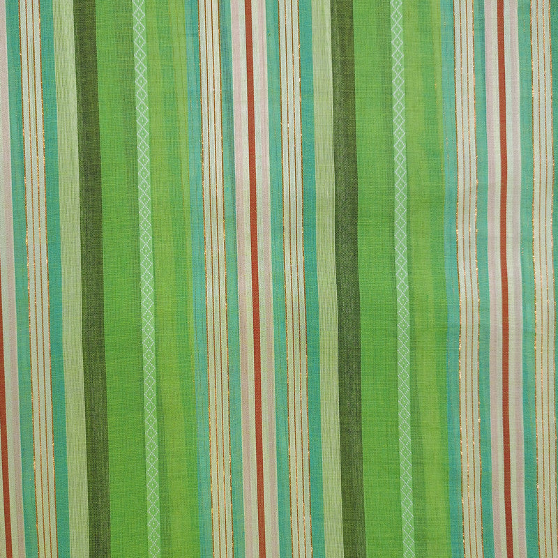 Cotton Lurex Light & Dark Green Stripes Y/D Fabrics CLYD13
