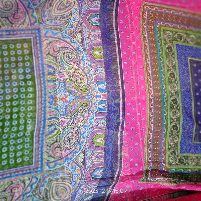 Border Print On Habutai Satin HSPS51