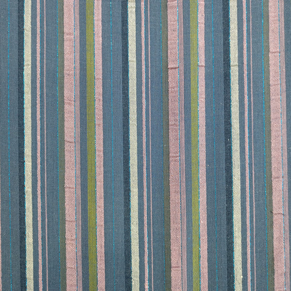 Cotton Lurex Blue & Green & Pink  Stripes Y/D Fabrics CLYD10