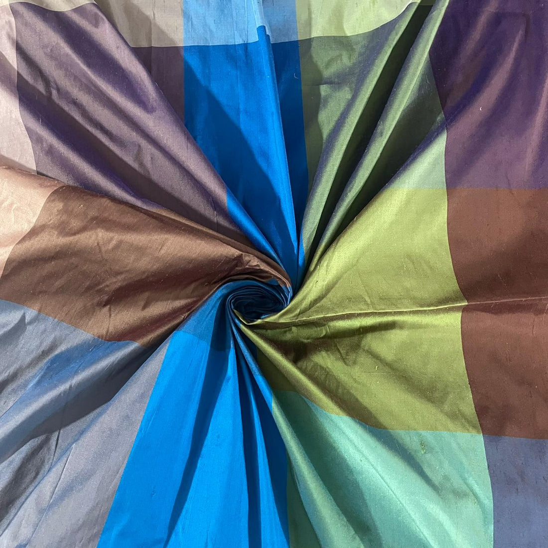Dupion Silk Multicolor Big Check