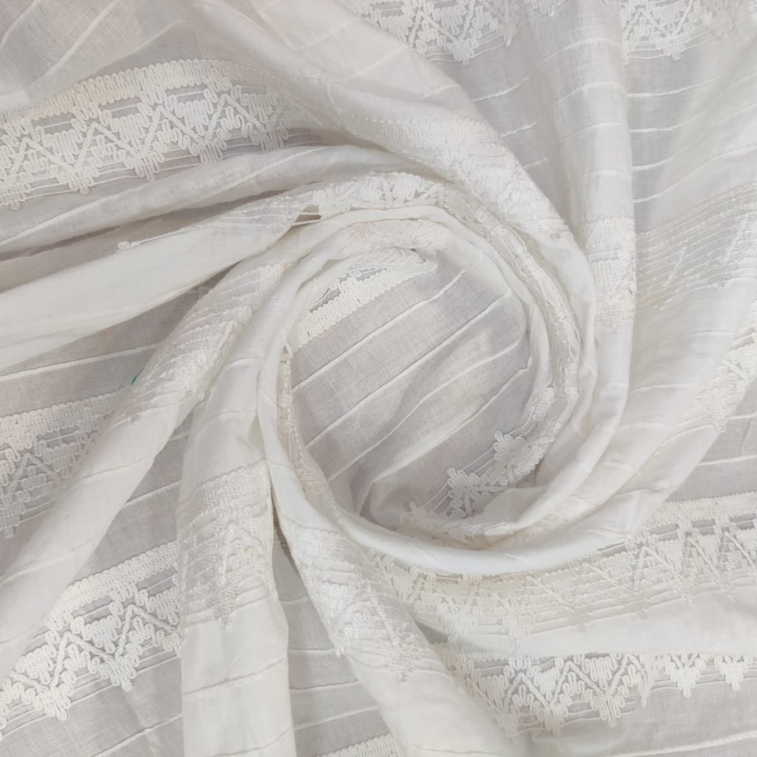White Cotton Schiffli Embroidery#58
