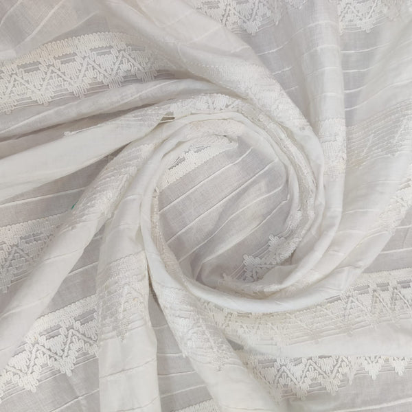 White Cotton Schiffli Embroidery#58