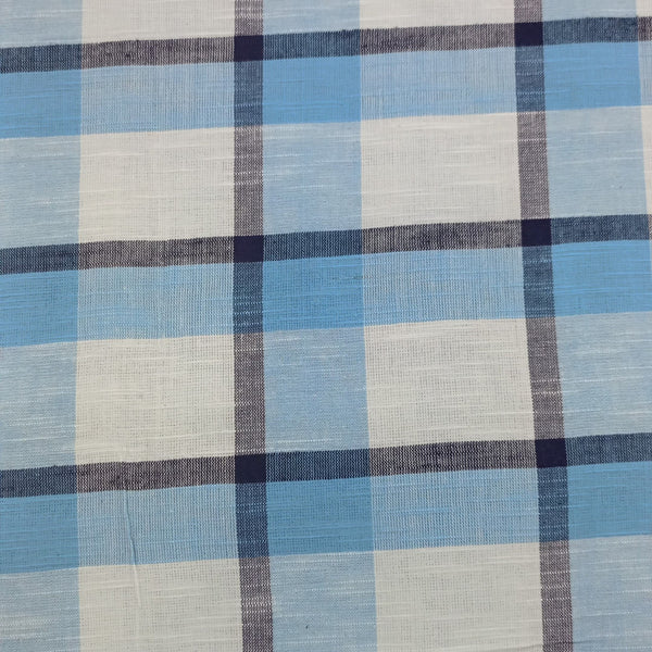 Cotton Ice& Sky Blue Check Y/D Fabric CCYD17