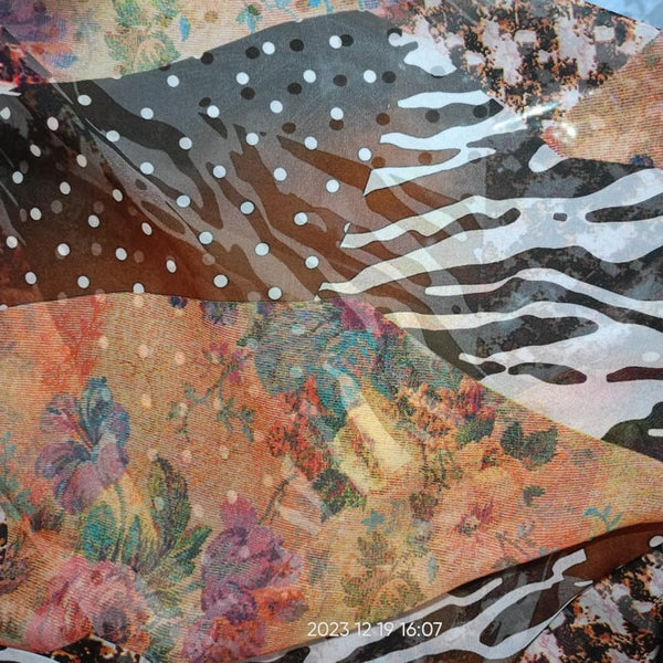 Marble Print On Flat Chiffon FCPS110