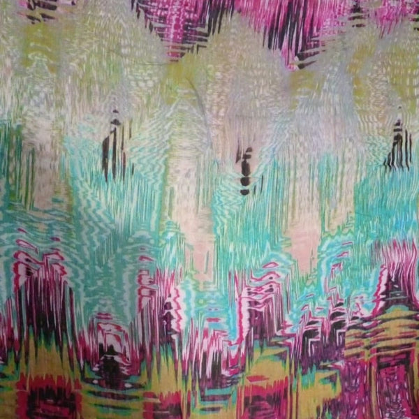 Multi Colour Glass Print On French Rayon FRPS13
