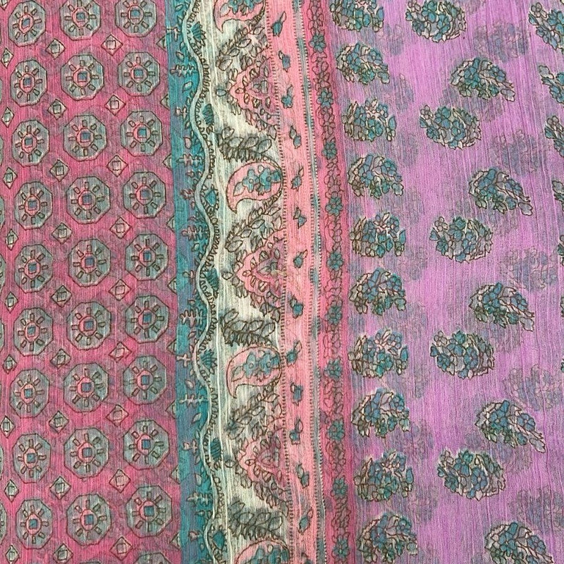 Pink Paisley Crinckle Poly Chiffon Print SFCS17