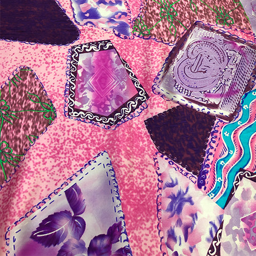 All Things Abstract Print on Pure Silk Satin