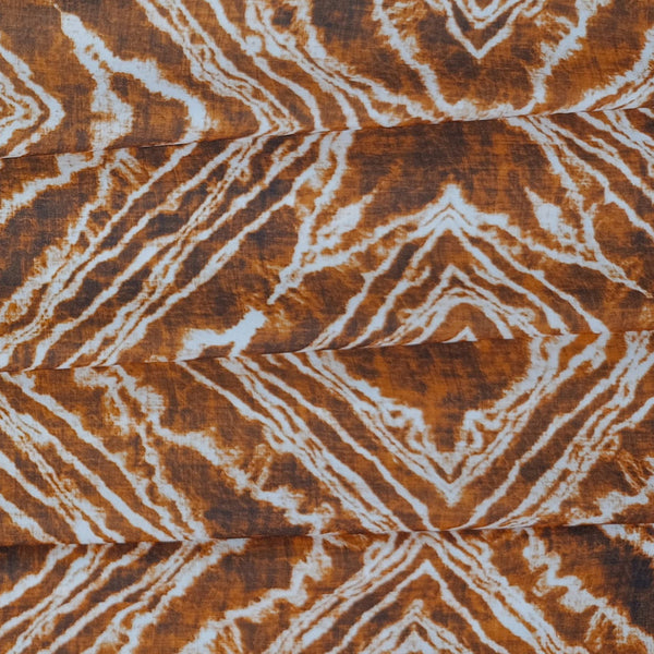 Geometric Brown Print On Royal Georgette RGPB29