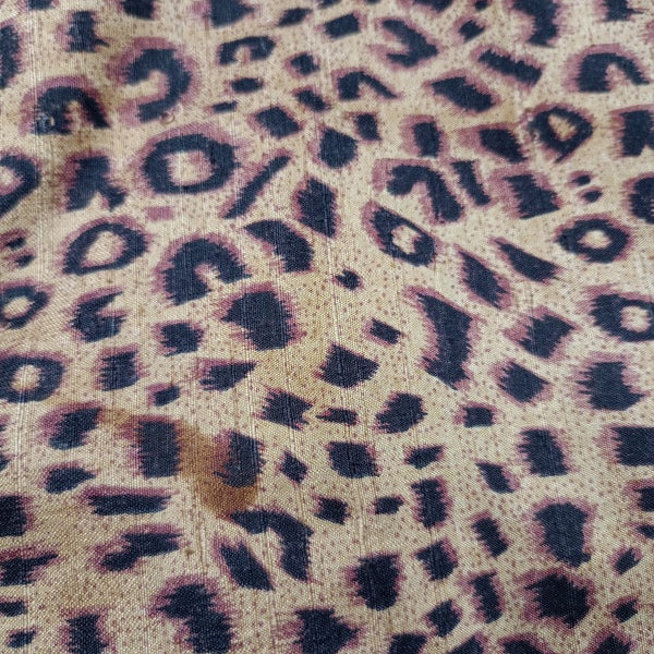 Leopard Print On Dupion Silk