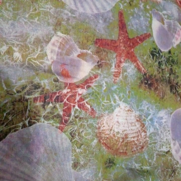Starfish Print On French Rayon-FRPS06