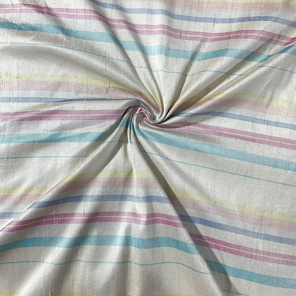 Raw Silk Dupion Multicolor-Stripes