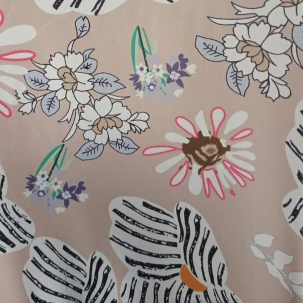 Brown Base Floral Print On Royal Georgette RGPB89