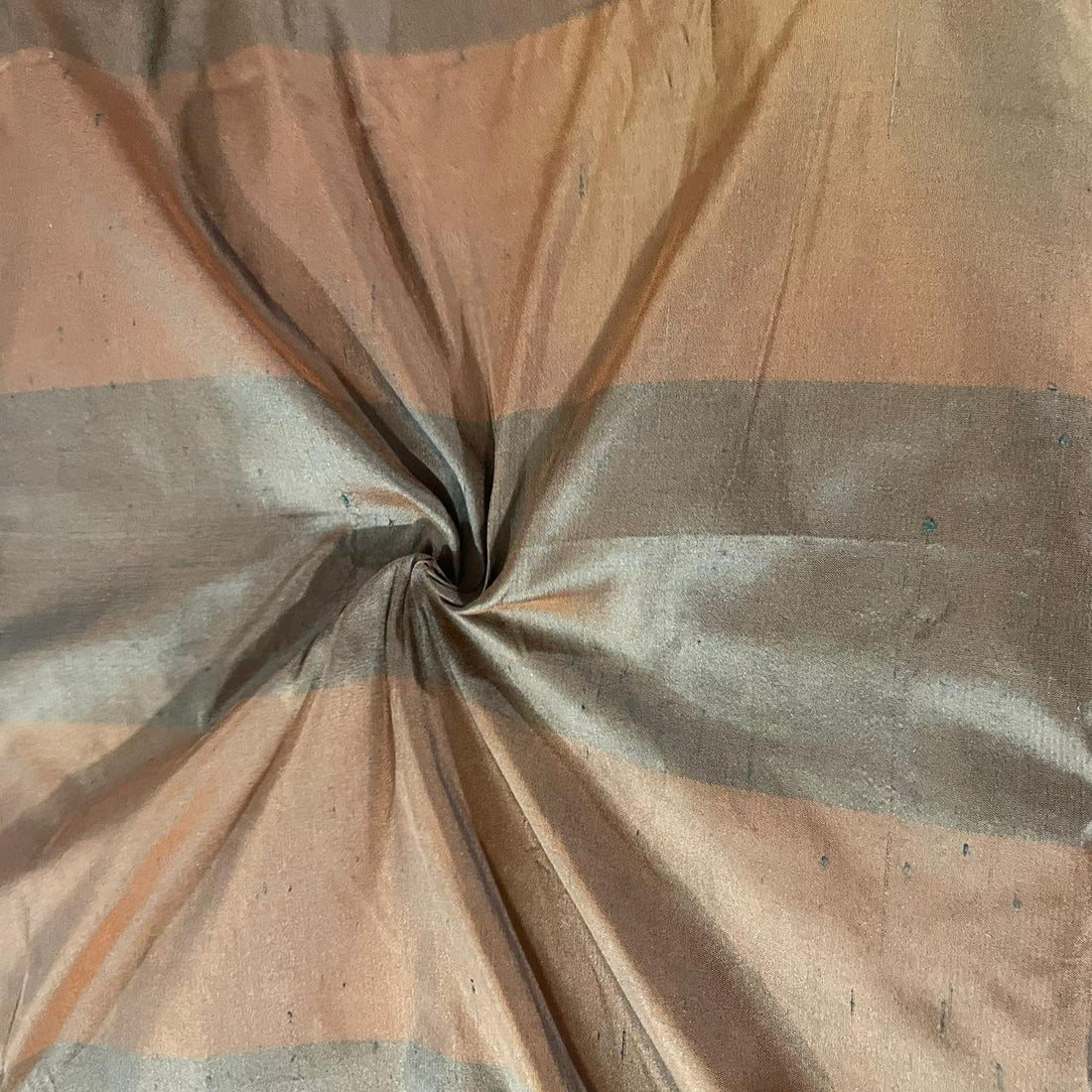 Dupion Silk -Brown- Big Stripes
