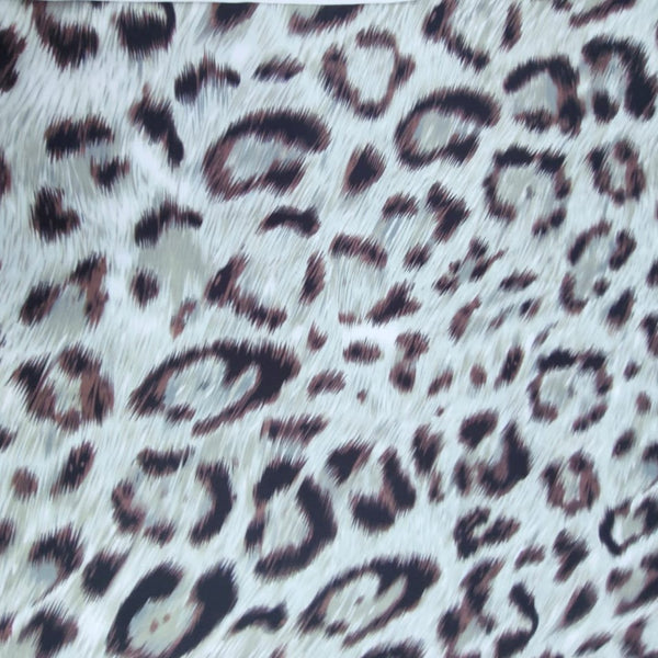 Grey Leopard Print On Korean Satin-KSPS58