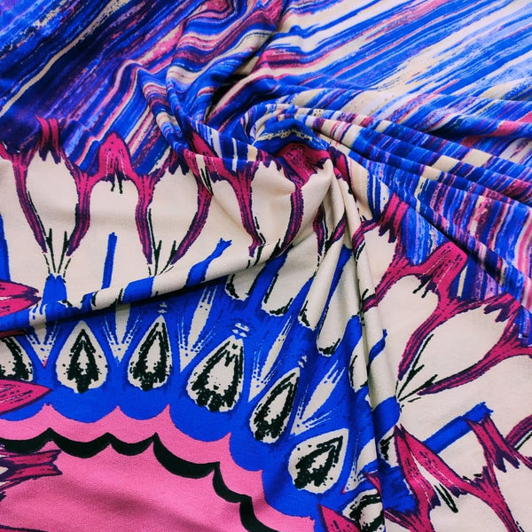 Toto Print (Light Pink) On Mango Crepe Fabric