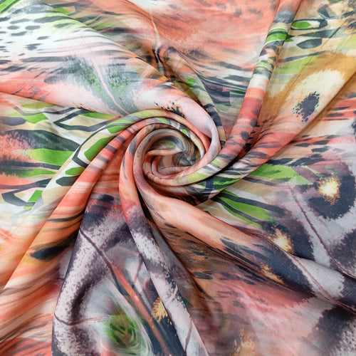 Abstract Far Print On Korean Satin-KSPS05