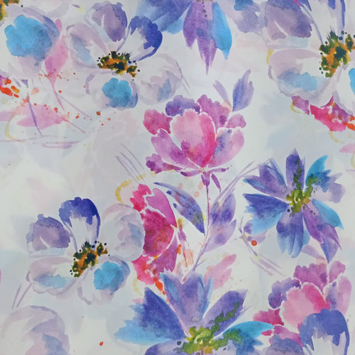 Brush Art Flower Print On Royal Georgette RGPA39