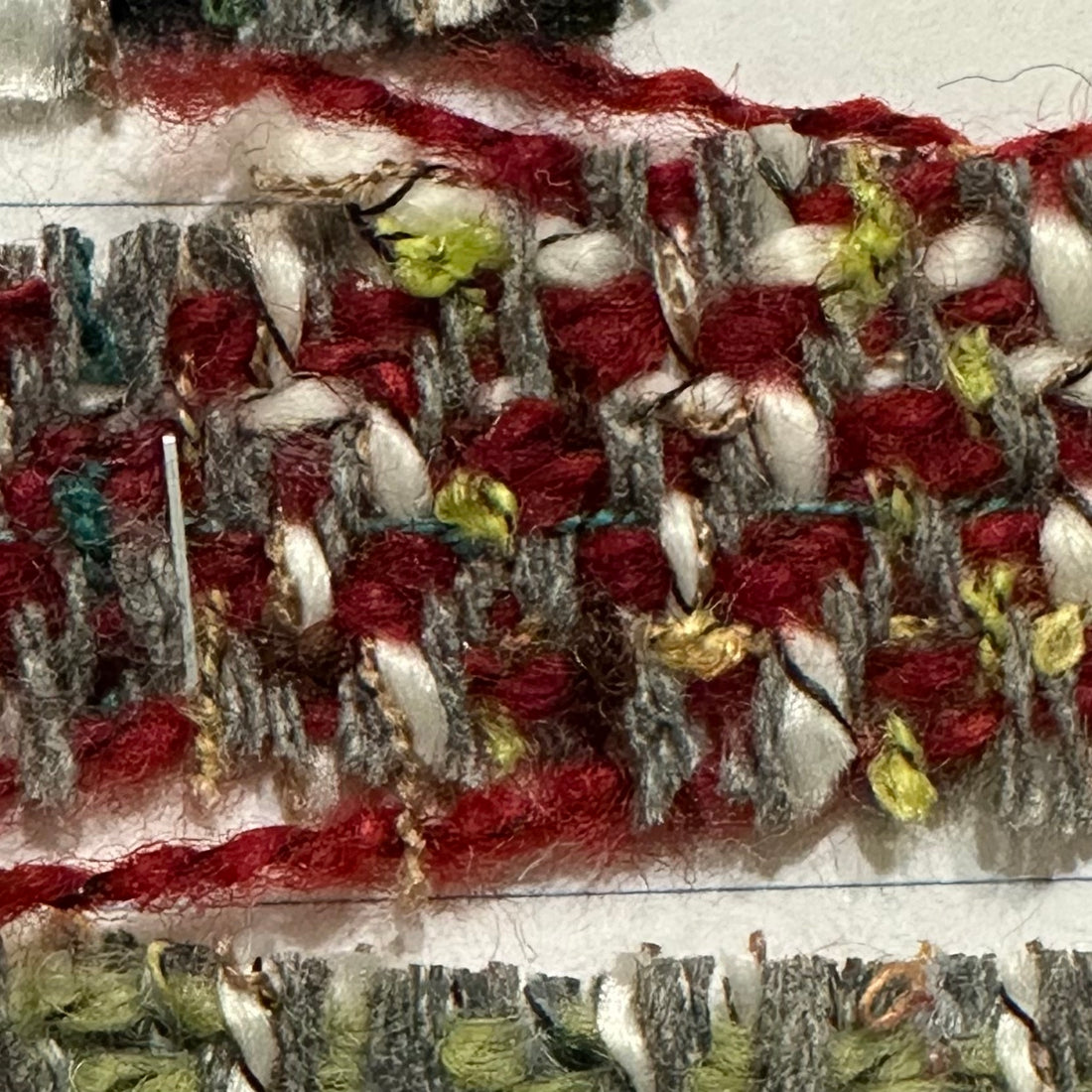 Red Grey Boucle Tweed