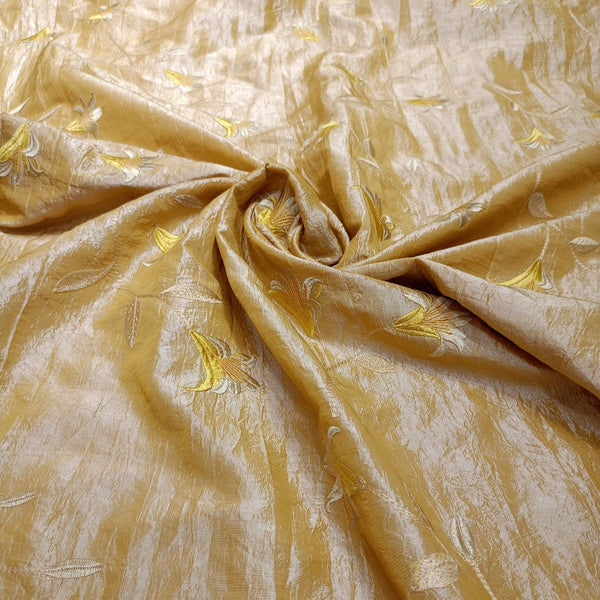 Lily Floral Prints On Embroidered Taffeta