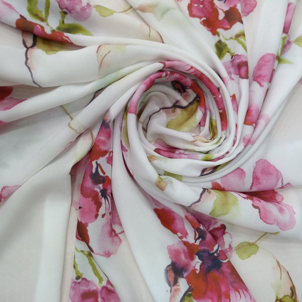 Red Orchird Floral Print On Royal Georgette RGPA61