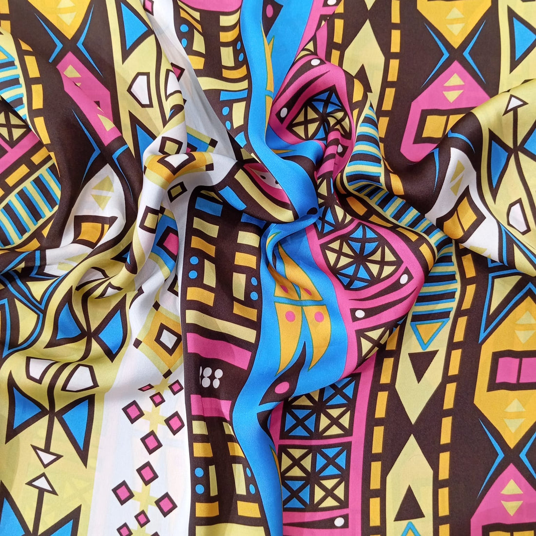 Bohemian Print On Korean Satin KSPS30
