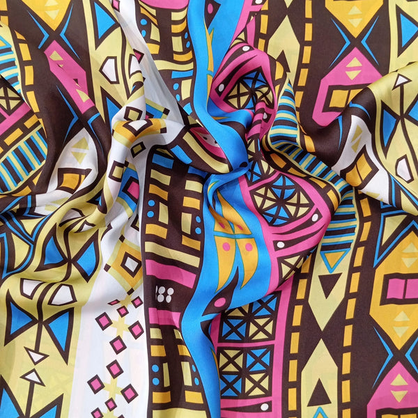 Bohemian Print On Korean Satin KSPS30
