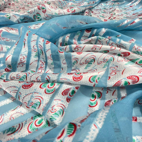Print On Silk Satin Burnout