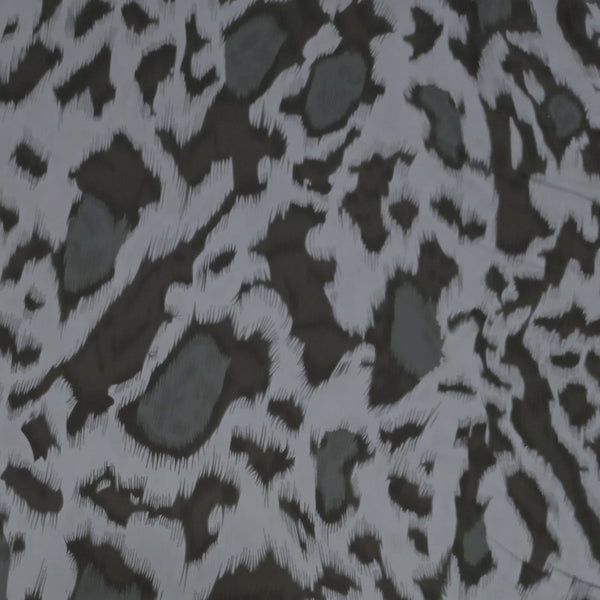 Black And White Leopard Print On Korean Satin-KSPS17