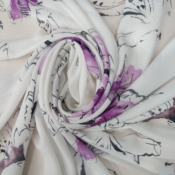 Voilet Lily Print On Royal Georgette RGPA70