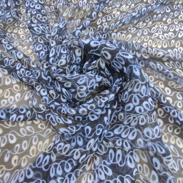 Spiral Art Print On Silk Chiffon-SCPS260