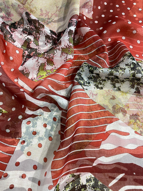 Marble Print On Flat Chiffon FCPS108