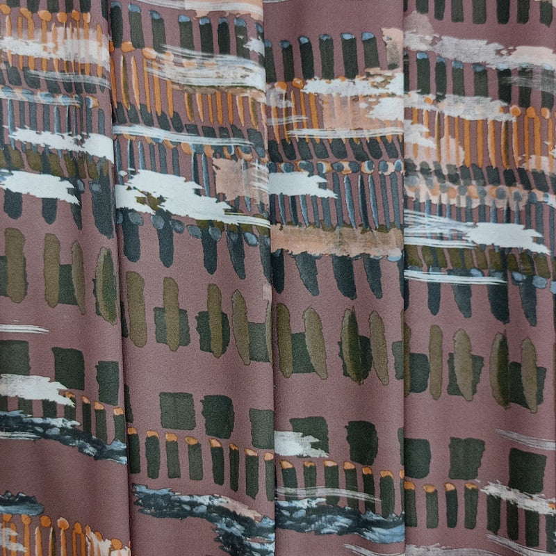 Red Texture Print On Royal Georgette RGPB113