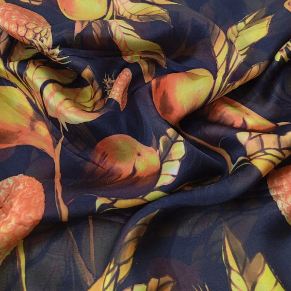 Pineapple Print On Korean Satin KSPS88