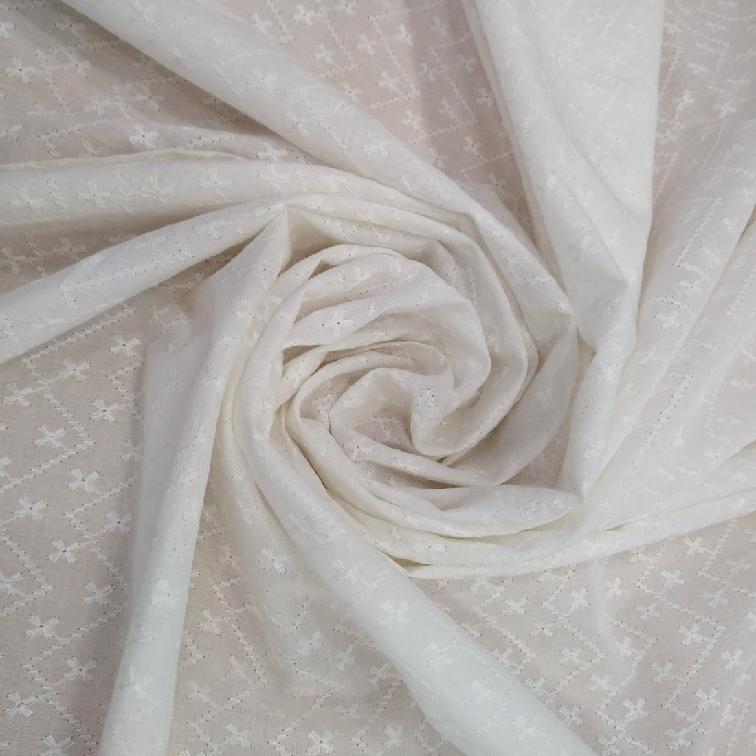 White Cotton Schiffli Embroidery#36