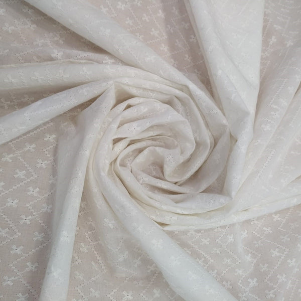 White Cotton Schiffli Embroidery#36