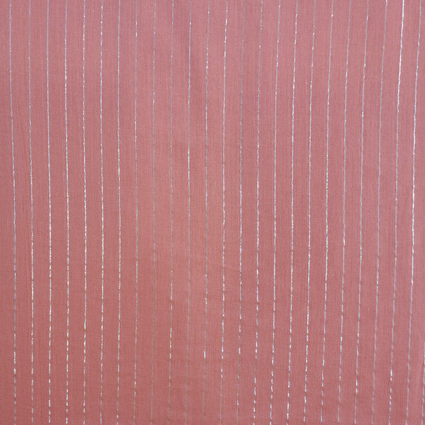 Cotton Lurex Orange & Silver  Stripes Y/D Fabrics CLYD09